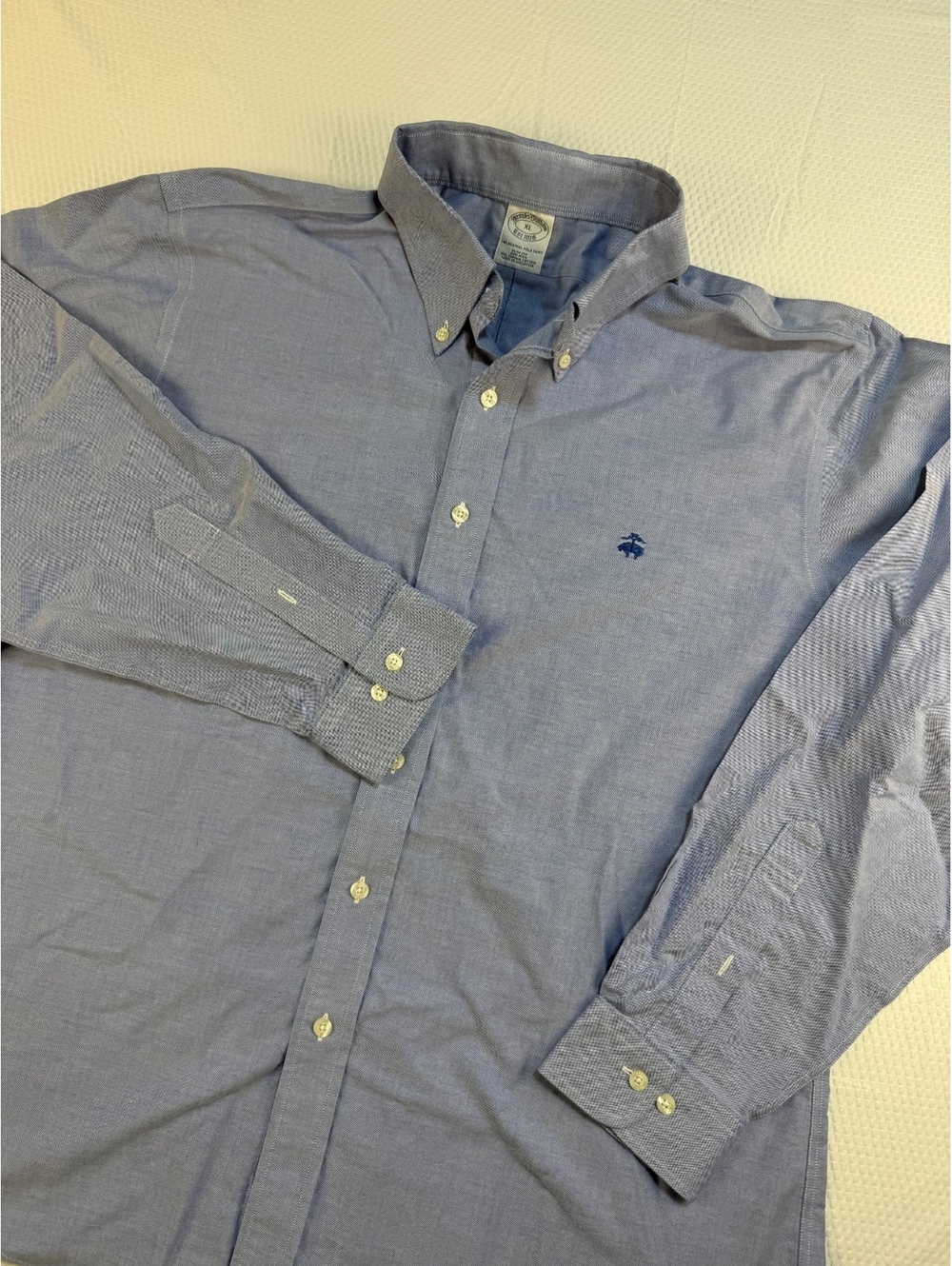 Brooks Brothers Men's XL Slim Fit Blue Supima Cotton Oxford Shirt Preppy